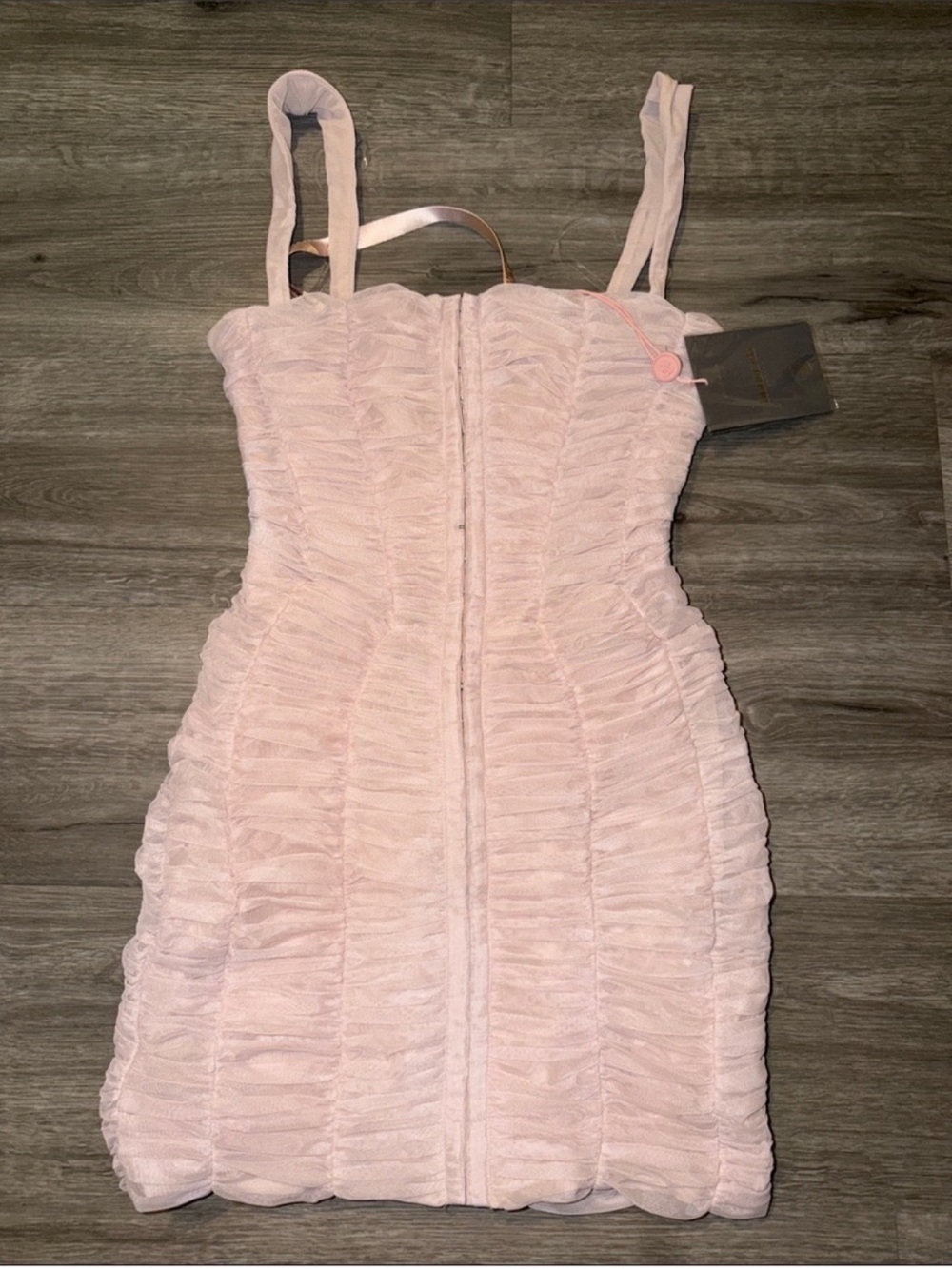 🇺🇸Firm Price🇺🇸House of CB CATE Crystal Ruched Mesh Mini Dress - Picture 15 of 16